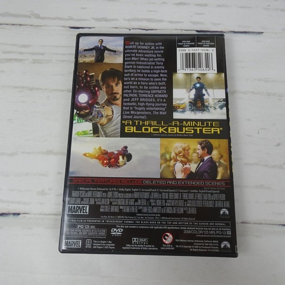 🍿 IRON MAN DVD 2008 Very Good - Picture 3 of 4